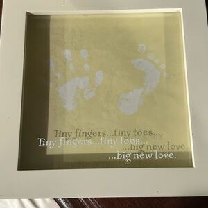 White Baby Handprint and Footprint Frame